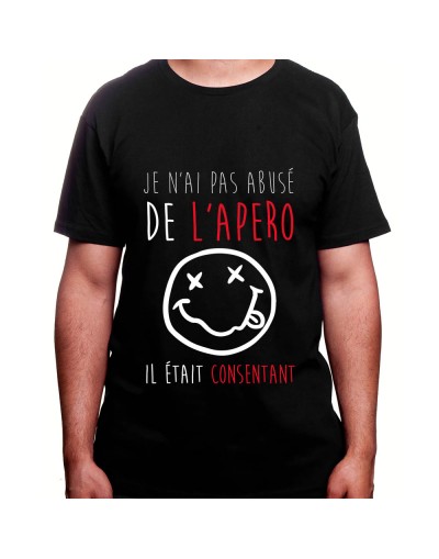 je n'ai pas abusé de l'apero il était consentant – Tshirt Homme Alcool Tshirt Homme Alcool