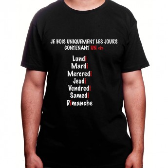 Je ne bois que les jours en I – Tshirt Homme Alcool Tshirt Homme Alcool