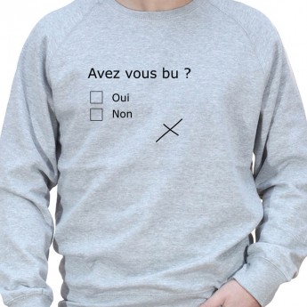 Avez vous bu – Sweat Crewneck Homme Alcool Tshirt Homme Alcool