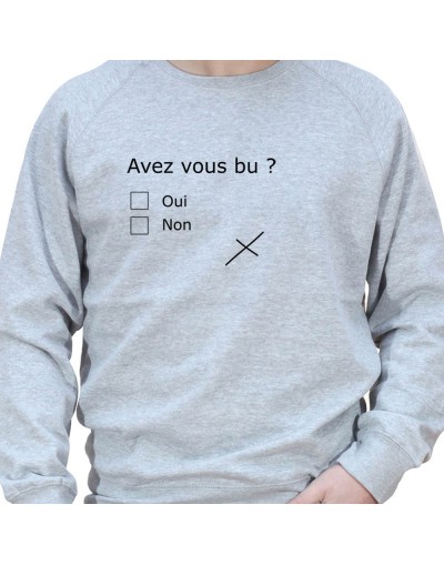 Avez vous bu – Sweat Crewneck Homme Alcool Tshirt Homme Alcool