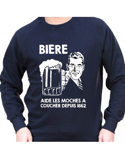 Biere aide les moches a baiser depuis 1856 – Sweat Crewneck Homme Alcool Tshirt Homme Alcool