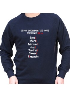 Je ne bois que les jours en I – Sweat Crewneck Homme Alcool Tshirt Homme Alcool