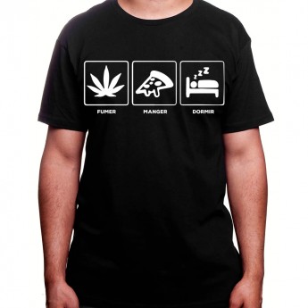 Fumer Manger Dormir - Tshirt Homme Weed Tshirt Weed Homme