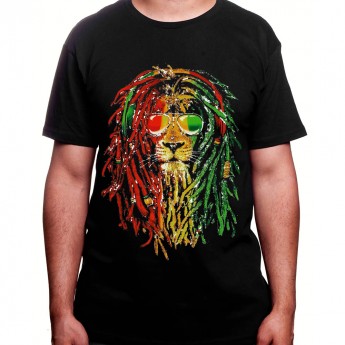 Rasta Lion - Tshirt Homme Weed Tshirt Weed Homme