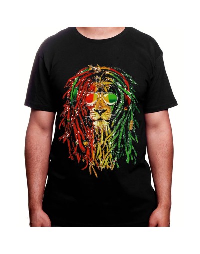 Rasta Lion - Tshirt Homme Weed Tshirt Weed Homme