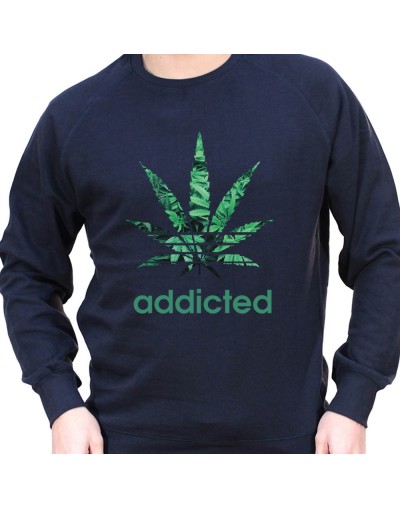 Addicted - Sweat Crewneck Homme Weed Sweat Crewneck Homme Weed