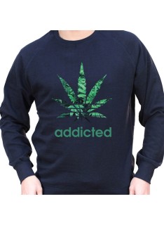 Addicted - Sweat Crewneck Homme Weed Sweat Crewneck Homme Weed