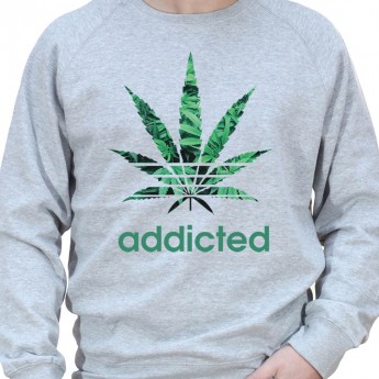 Addicted - Sweat Crewneck Homme Weed Sweat Crewneck Homme Weed