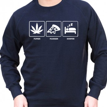 Fumer Manger Dormir - Sweat Crewneck Homme Weed Sweat Crewneck Homme Weed