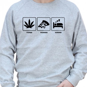 Fumer Manger Dormir - Sweat Crewneck Homme Weed Sweat Crewneck Homme Weed