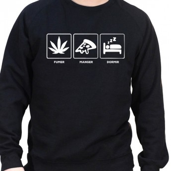 Fumer Manger Dormir - Sweat Crewneck Homme Weed Sweat Crewneck Homme Weed