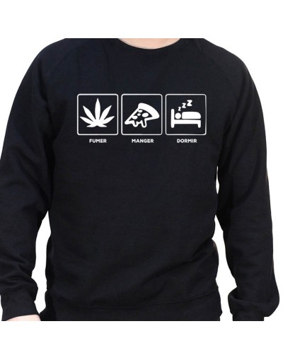 Fumer Manger Dormir - Sweat Crewneck Homme Weed Sweat Crewneck Homme Weed