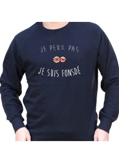 Je peux pas je suis fonsdé - Sweat Crewneck Homme Weed Sweat Crewneck Homme Weed