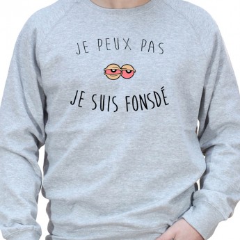 Je peux pas je suis fonsdé - Sweat Crewneck Homme Weed Sweat Crewneck Homme Weed