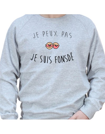 Je peux pas je suis fonsdé - Sweat Crewneck Homme Weed Sweat Crewneck Homme Weed