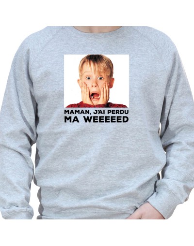 maman j'ai perdu ma weed - Sweat Crewneck Homme Weed Sweat Crewneck Homme Weed