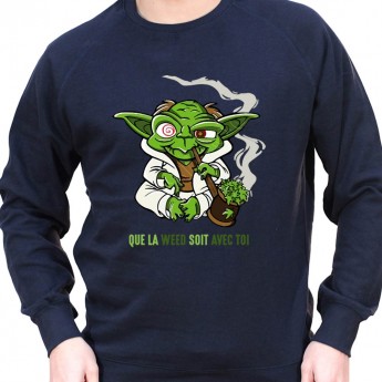 Que la weed soit avec toi - Sweat Crewneck Homme Weed Sweat Crewneck Homme Weed