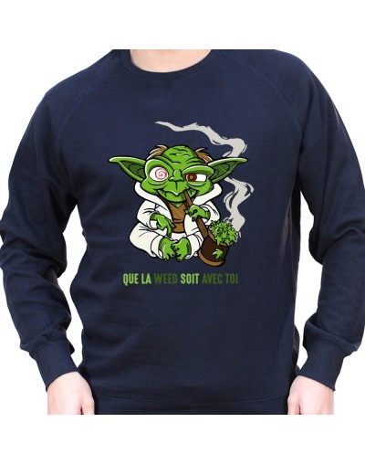 Que la weed soit avec toi - Sweat Crewneck Homme Weed Sweat Crewneck Homme Weed