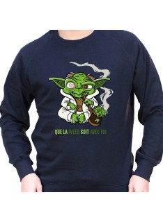 Que la weed soit avec toi - Sweat Crewneck Homme Weed Sweat Crewneck Homme Weed