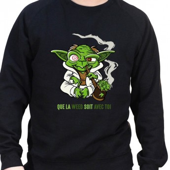 Que la weed soit avec toi - Sweat Crewneck Homme Weed Sweat Crewneck Homme Weed