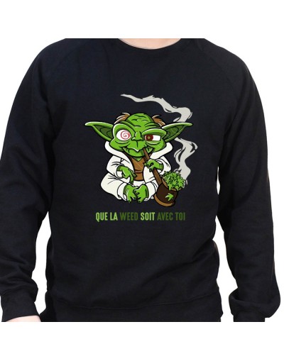 Que la weed soit avec toi - Sweat Crewneck Homme Weed Sweat Crewneck Homme Weed