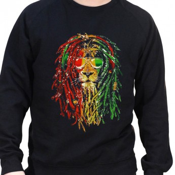 Rasta Lion - Sweat Crewneck Homme Weed Sweat Crewneck Homme Weed