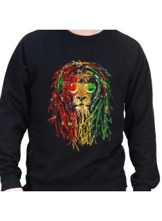 Rasta Lion - Sweat Crewneck Homme Weed Sweat Crewneck Homme Weed