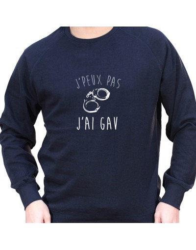 j'peux pas j'ai GAV - Sweat Crewneck Homme Policier Sweat Crewneck homme Policier