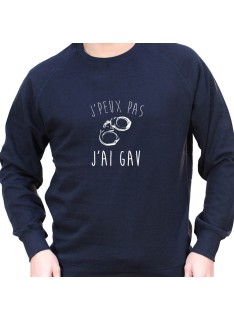 j'peux pas j'ai GAV - Sweat Crewneck Homme Policier Sweat Crewneck homme Policier