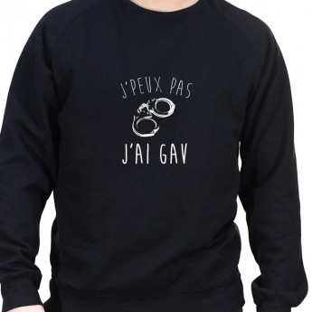 j'peux pas j'ai GAV - Sweat Crewneck Homme Policier Sweat Crewneck homme Policier