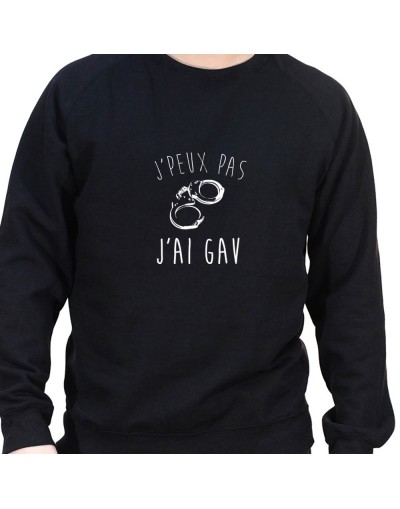 j'peux pas j'ai GAV - Sweat Crewneck Homme Policier Sweat Crewneck homme Policier