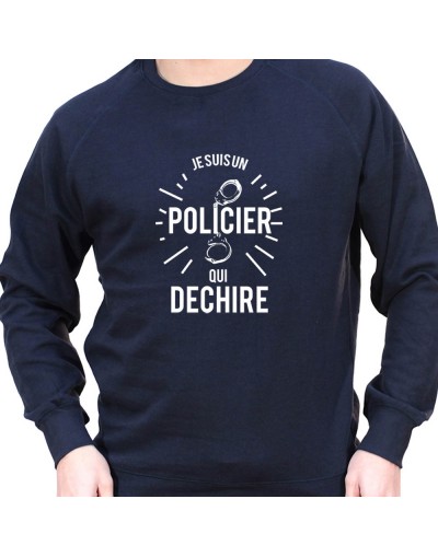 je suis un policier qui dechire - Sweat Crewneck Homme Policier Sweat Crewneck homme Policier