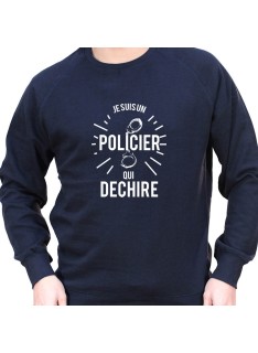 je suis un policier qui dechire - Sweat Crewneck Homme Policier Sweat Crewneck homme Policier