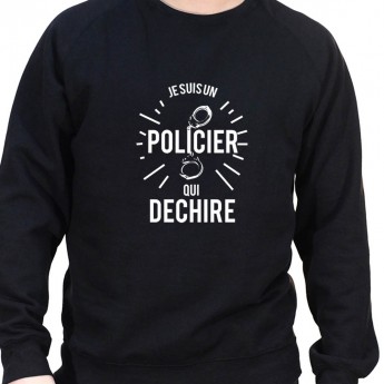 je suis un policier qui dechire - Sweat Crewneck Homme Policier Sweat Crewneck homme Policier