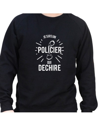 je suis un policier qui dechire - Sweat Crewneck Homme Policier Sweat Crewneck homme Policier