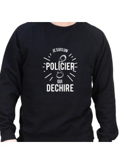 je suis un policier qui dechire - Sweat Crewneck Homme Policier Sweat Crewneck homme Policier