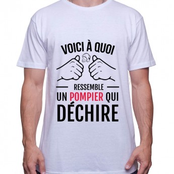 voici a quoi ressemble un super pompier - Tshirt Homme Pompier Tshirt Homme Pompier