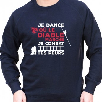 Je dance ou le diable marche je combat tes peurs - Sweat Crewneck Homme Pompier Sweat Crewneck Homme