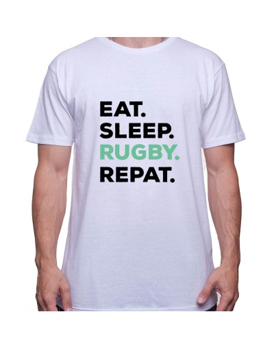 Eat Sleep Rugby REpeat - Tshirt Homme Rugby Tshirt Homme Rugby