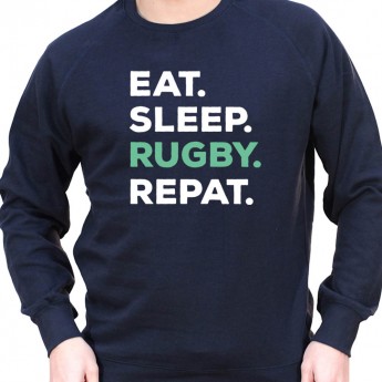 Eat Sleep Rugby REpeat - Sweat Crewneck Homme Rugby Sweat Crewneck Rugby