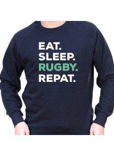 Eat Sleep Rugby REpeat - Sweat Crewneck Homme Rugby Sweat Crewneck Rugby