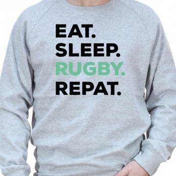 Eat Sleep Rugby REpeat - Sweat Crewneck Homme Rugby Sweat Crewneck Rugby