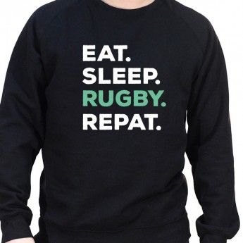 Eat Sleep Rugby REpeat - Sweat Crewneck Homme Rugby Sweat Crewneck Rugby