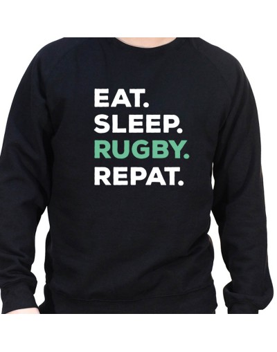 Eat Sleep Rugby REpeat - Sweat Crewneck Homme Rugby Sweat Crewneck Rugby