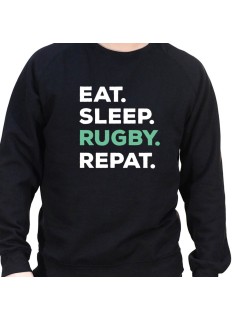 Eat Sleep Rugby REpeat - Sweat Crewneck Homme Rugby Sweat Crewneck Rugby