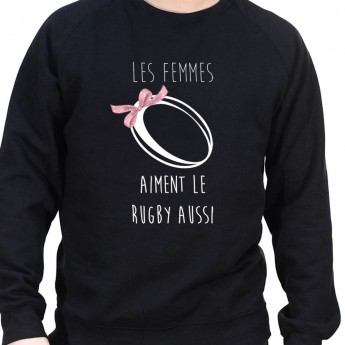 Les femmes aimes le rugby aussi - Sweat Crewneck Homme Rugby Sweat Crewneck Rugby