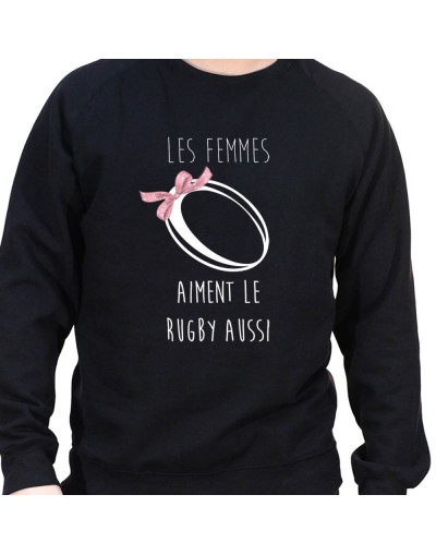 Les femmes aimes le rugby aussi - Sweat Crewneck Homme Rugby Sweat Crewneck Rugby