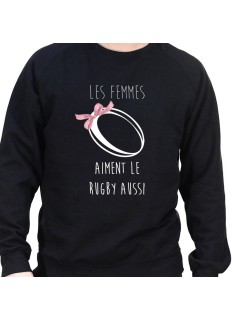 Les femmes aimes le rugby aussi - Sweat Crewneck Homme Rugby Sweat Crewneck Rugby