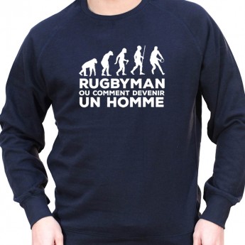 Rugby est ce qui fait un homme - Sweat Crewneck Homme Rugby Sweat Crewneck Rugby