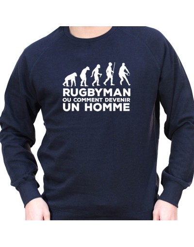 Rugby est ce qui fait un homme - Sweat Crewneck Homme Rugby Sweat Crewneck Rugby